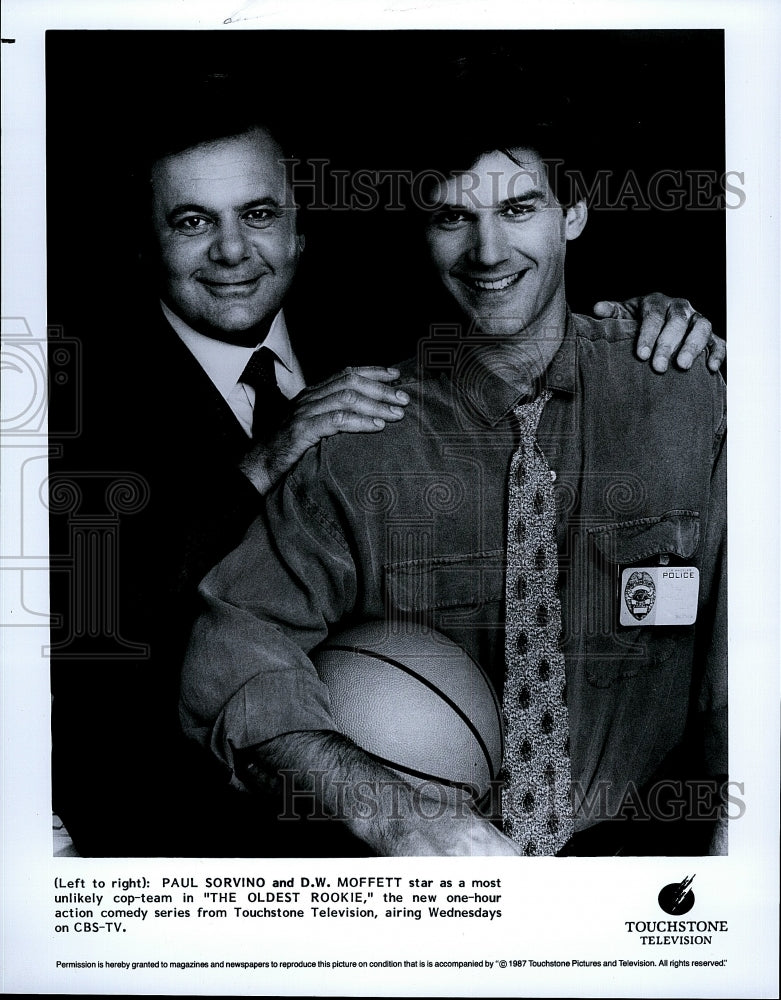 1987 Press Photo TV Series &quot;The Oldest Rookie&quot; Paul Sorvino D W Moffett- Historic Images