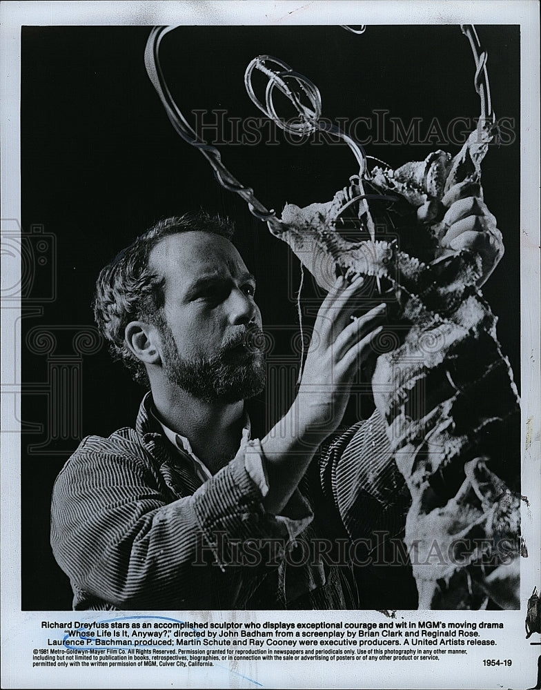 1981 Press Photo Richard Dreyfuss Portrays Sculptor In Whose Life is It, Anyway?- Historic Images