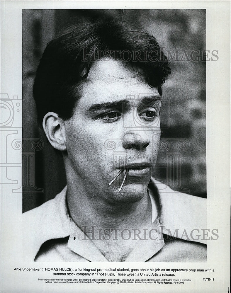 1980 Press Photo Thomas Hulce in &quot;Those Lips, Those Eyes&quot;- Historic Images