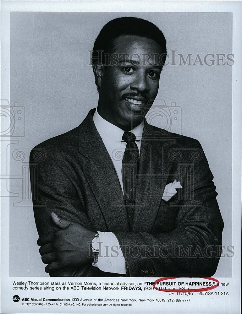 1987 Press Photo Welsey Thompson in &quot;The Pursuit of Happiness&quot;- Historic Images