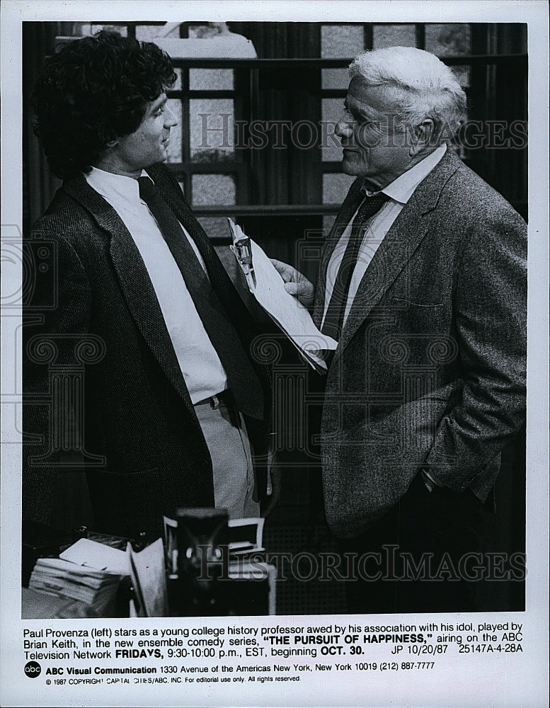 1987 Press Photo Paul Provenza and Brian Keith in &quot;The Pursuit of Happiness&quot;- Historic Images