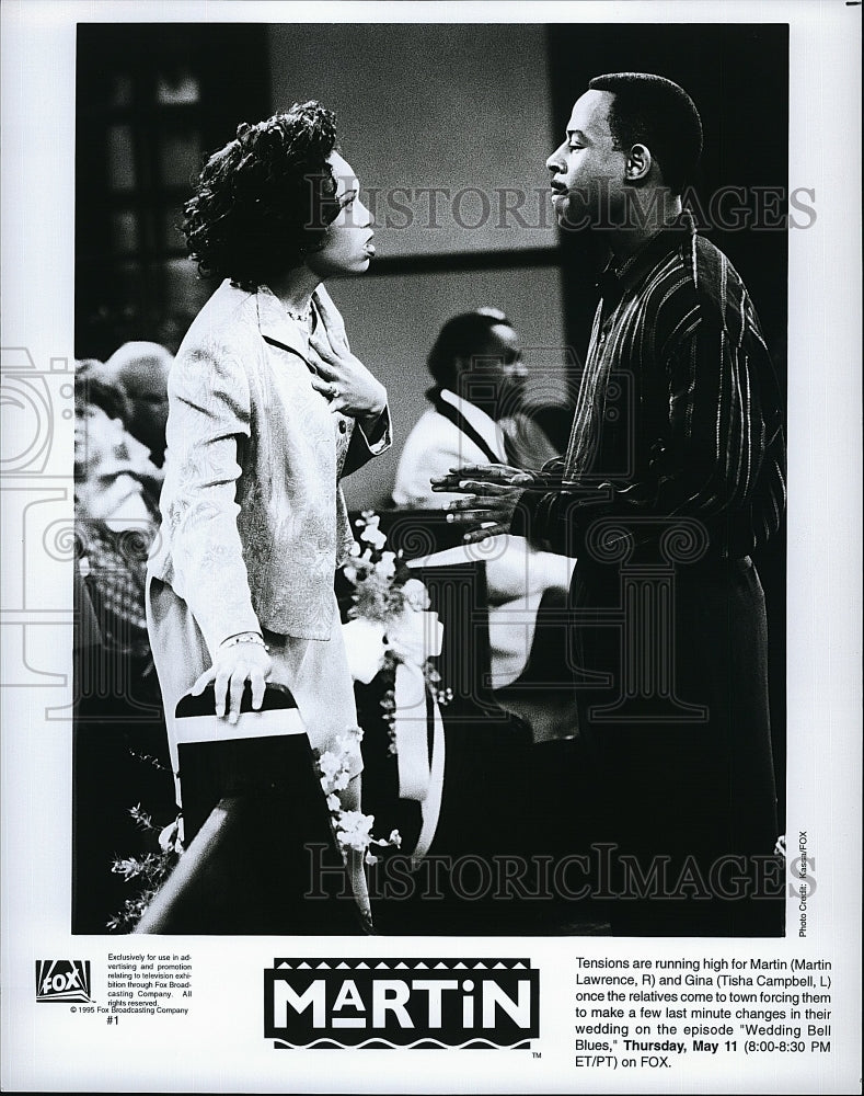 1995 Press Photo Martin Lawrence and Tisha Campbell in "Martin"