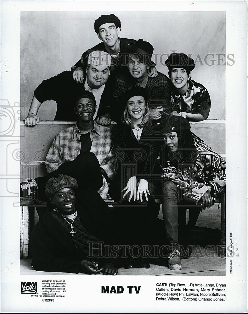 1995 Press Photo MAD TV Cast Members Artie Lange, Bryan Callen &amp; David Herman - Historic Images