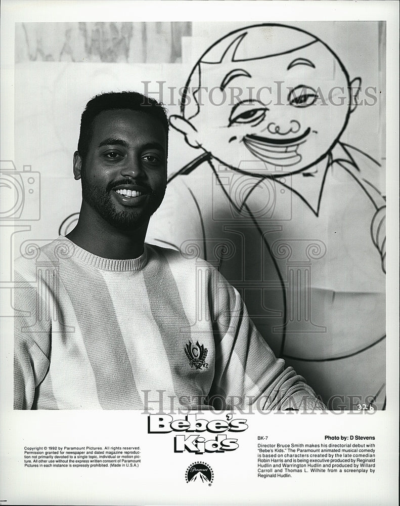 1992 Press Photo Bruce Smith, director of &quot;Bebe&#39;s Kids&quot;- Historic Images