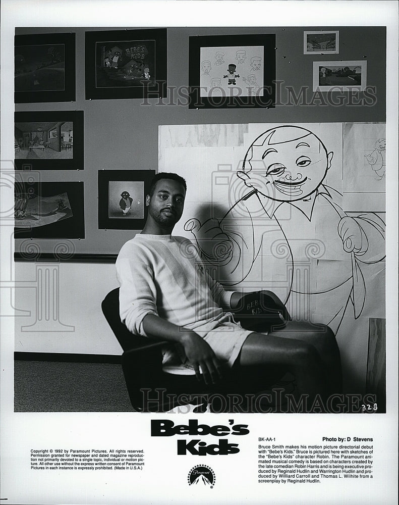 1992 Press Photo Bruce Smith, director of &quot;Bebe&#39;s Kids&quot;- Historic Images