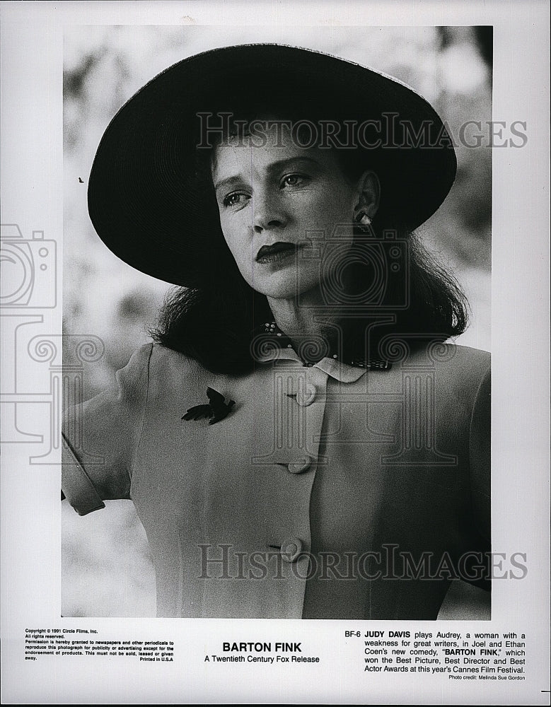 1991 Press Photo Movie Barton Fink Judy Davis Actress- Historic Images