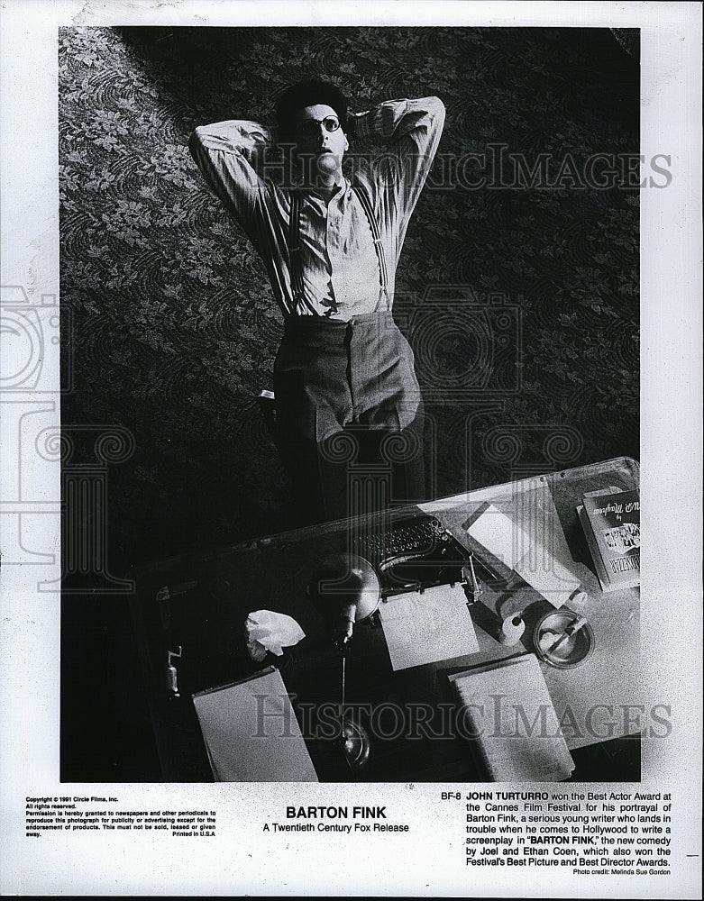 1991 Press Photo John Turturro in &quot;Barton Fink&quot;- Historic Images