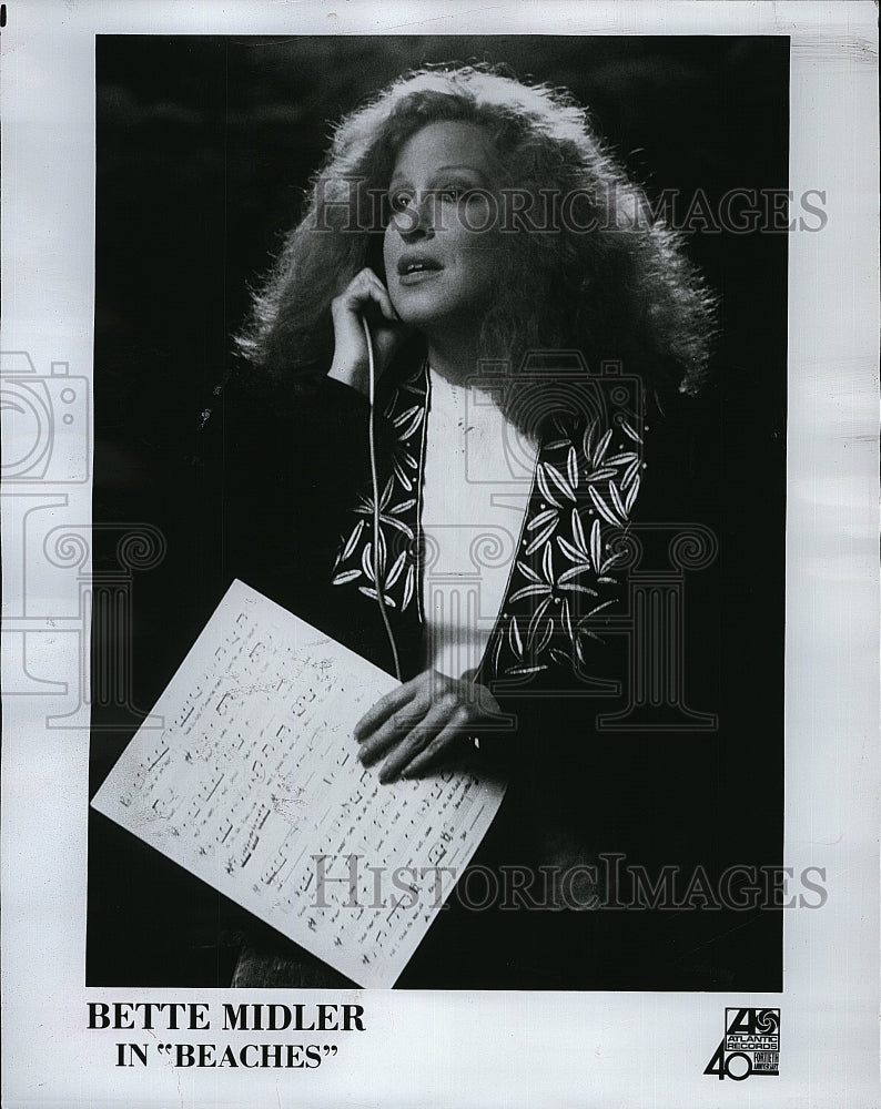 Press Photo Bette Midler Actress in &quot;Beaches&quot;- Historic Images