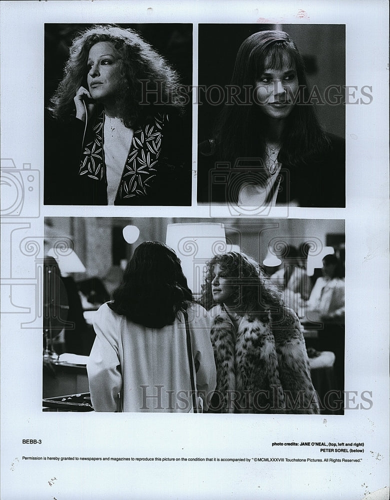 1988 Press Photo Bette Midler and Barbara Hershey in &quot;Beaches&quot;- Historic Images