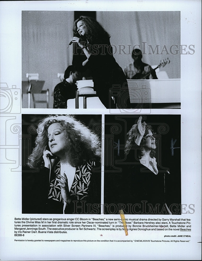 1991 Press Photo Bette Midler Actress in &quot;Beaches&quot;- Historic Images