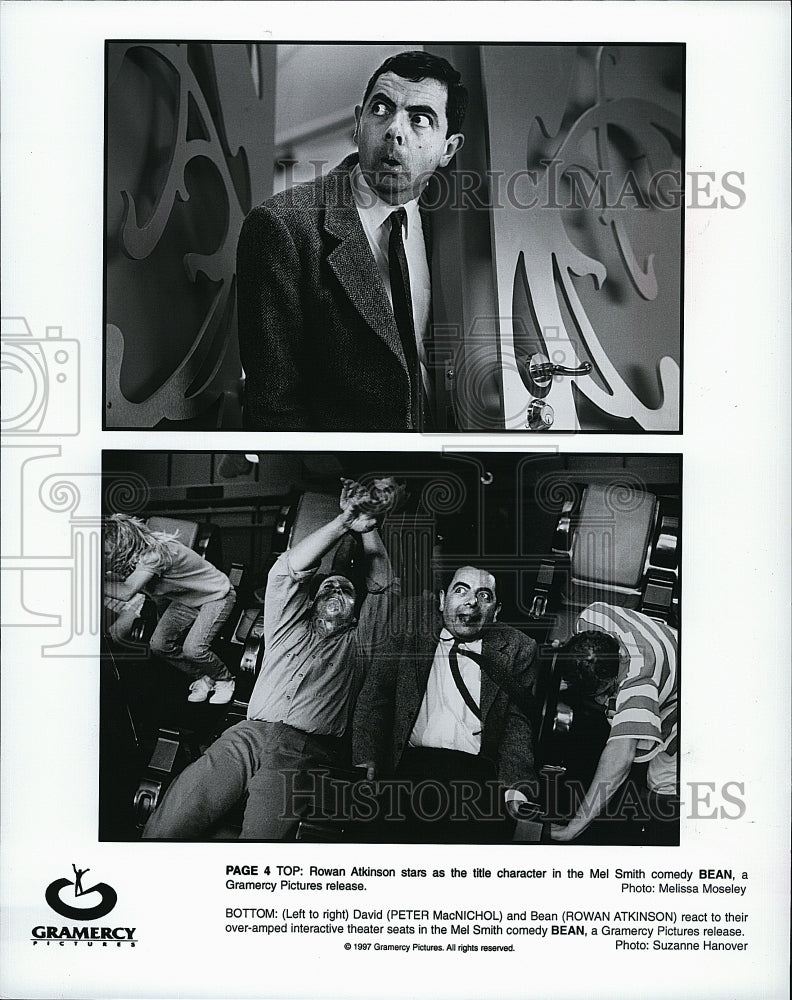 1998 Press Photo Rowan Atkinson and Peter MacNichol in &quot;Bean&quot;- Historic Images