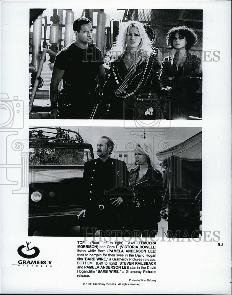 1996 Press Photo Temuera Morrison and Victoria Rowell in "Barb Wire"- Historic Images