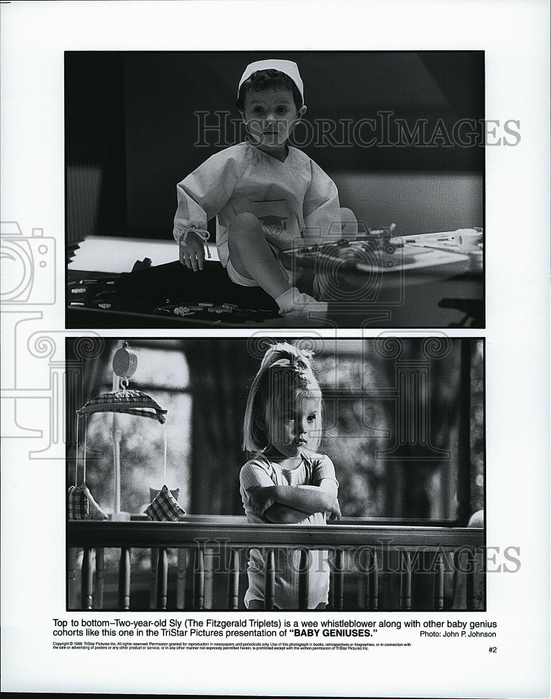 1999 Press Photo The Fitzgerald Triplets Star in &quot;Baby Geniuses&quot;- Historic Images