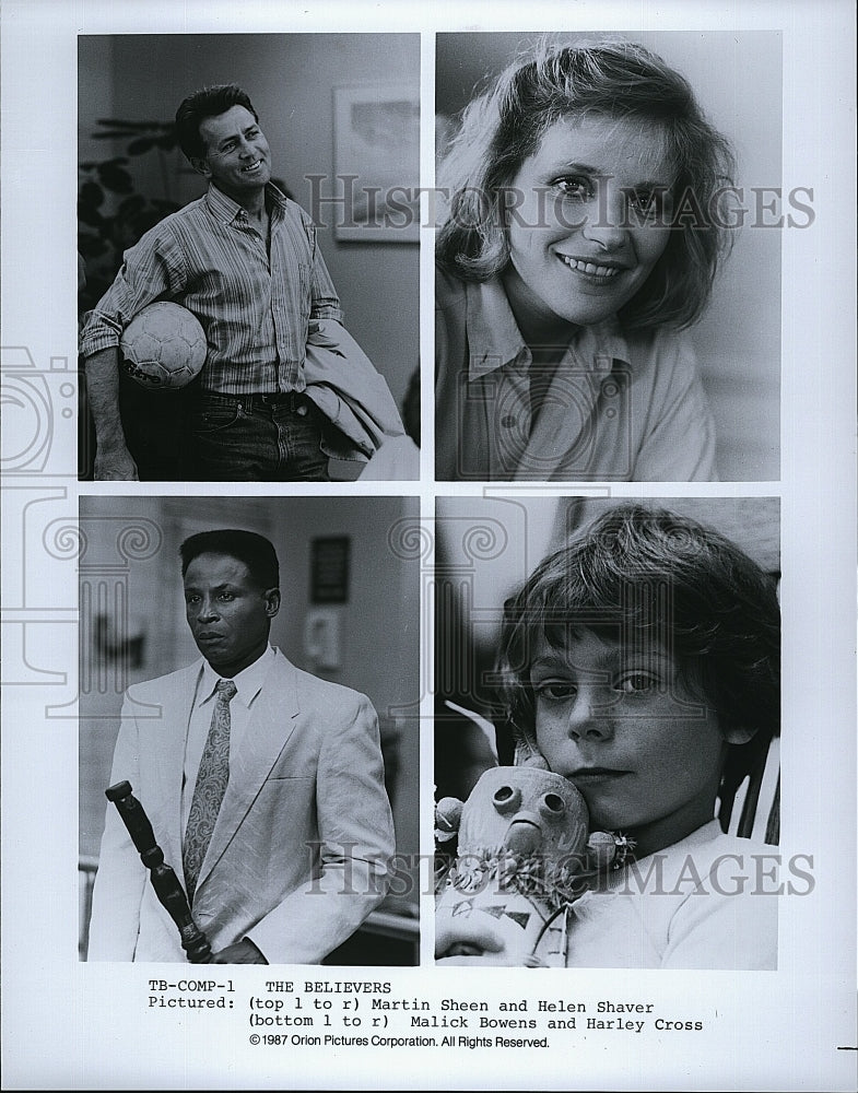 1987 Press Photo Sheen, Shaver, Bowens, and Cross in &quot;The Believers&quot;- Historic Images