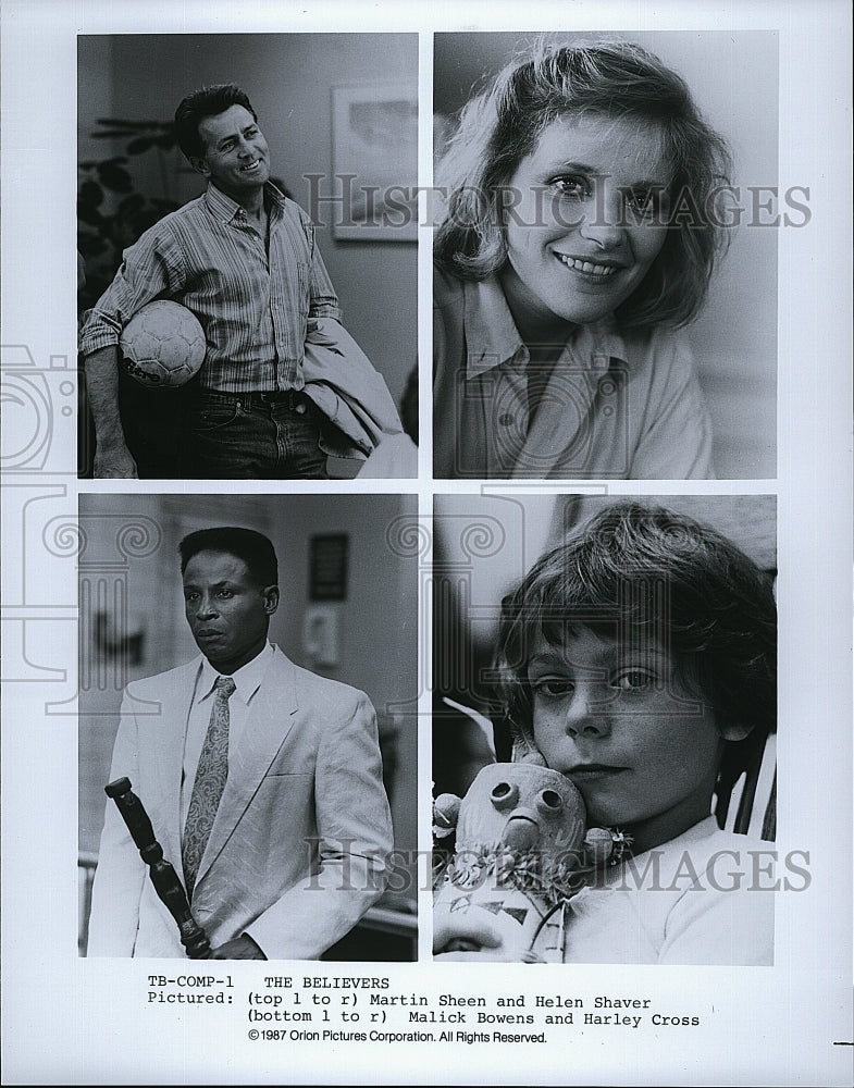 1987 Press Photo Sheen, Shaver, Bowens, and Cross in "The Believers"- Historic Images