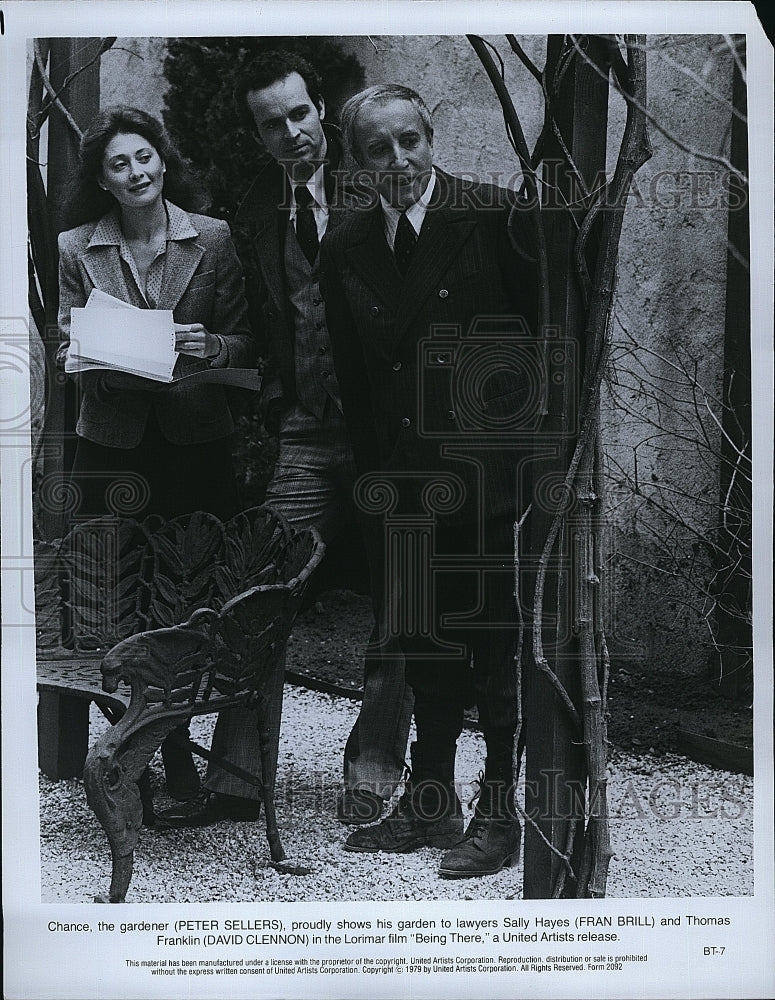 1979 Press Photo Peter Sellers Fran Brill and David Clennon in &quot;Being There&quot;- Historic Images