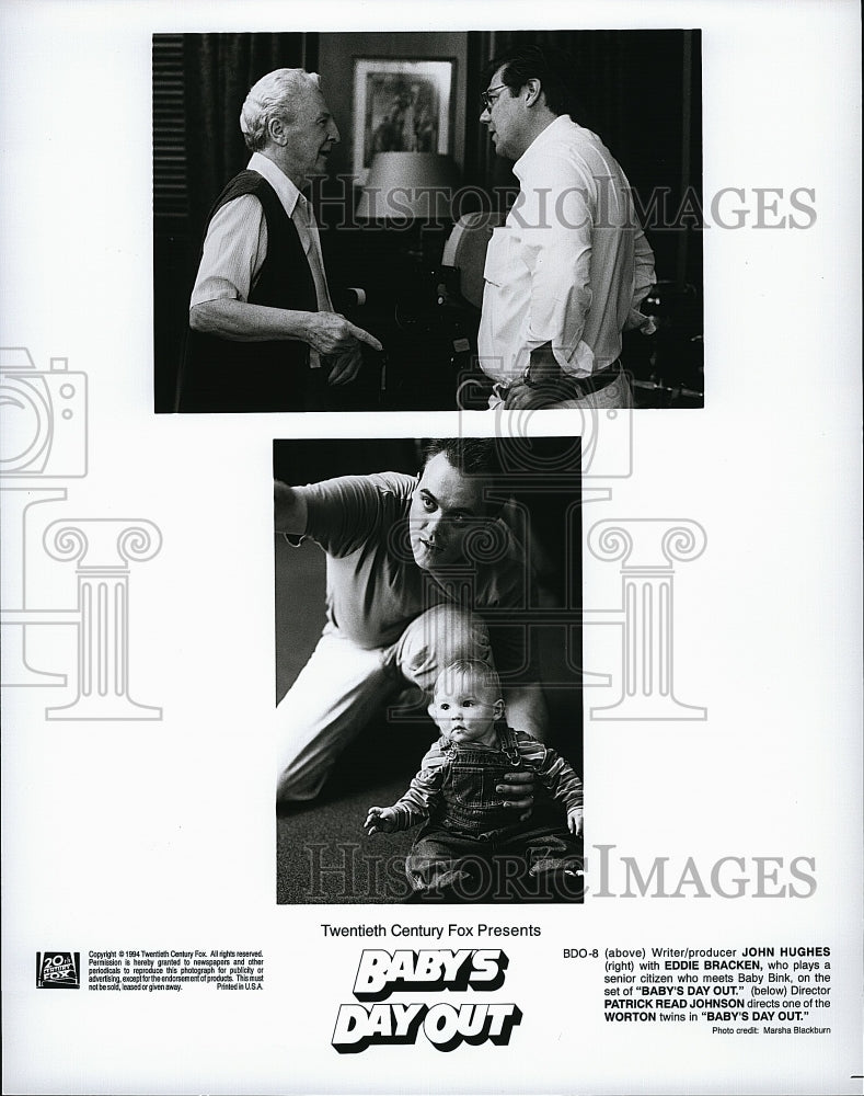 1994 Press Photo  "Baby's Day Out" John Hughes & Eddie Bracken- Historic Images