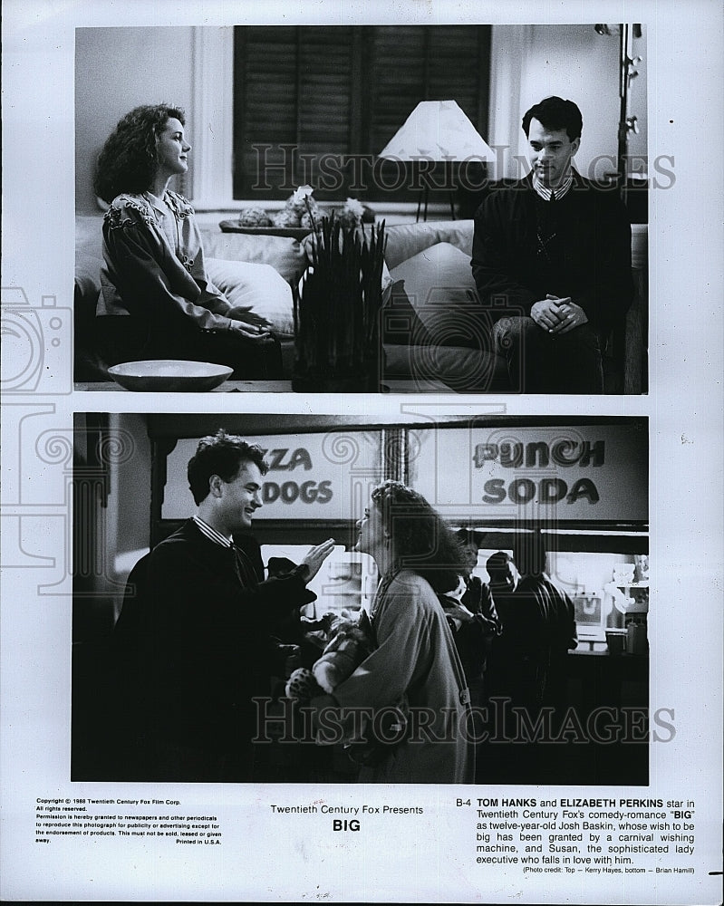 1988 Press Photo Tom Hanks and Elizabeth Perkins in &quot;Big&quot;- Historic Images