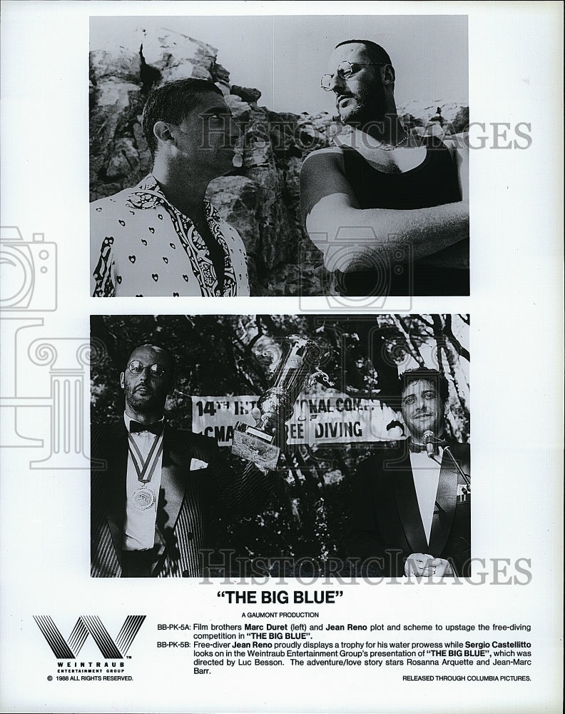 1988 Press Photo &quot;The Big Blue&quot; Marc Duret&amp; Jean Reno, Sergio Castelitto- Historic Images