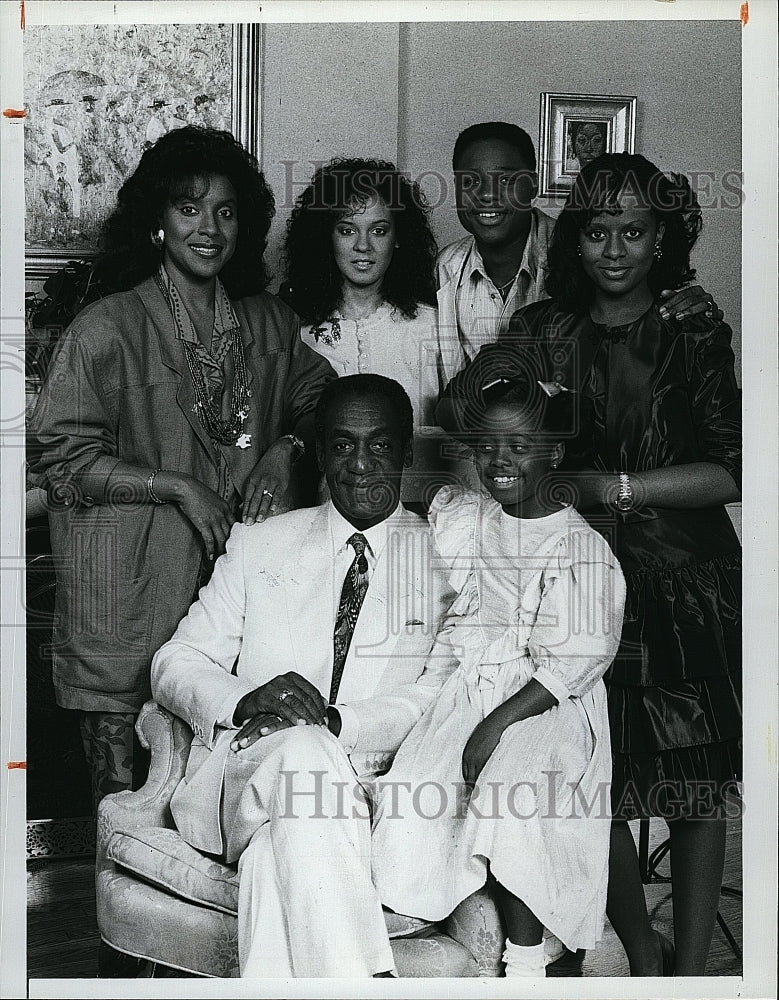 1987 Press Photo &quot;Cosby Show&quot;Phylicai Rashad. Bill Cosby,S Le Beauf,MJ Warner- Historic Images