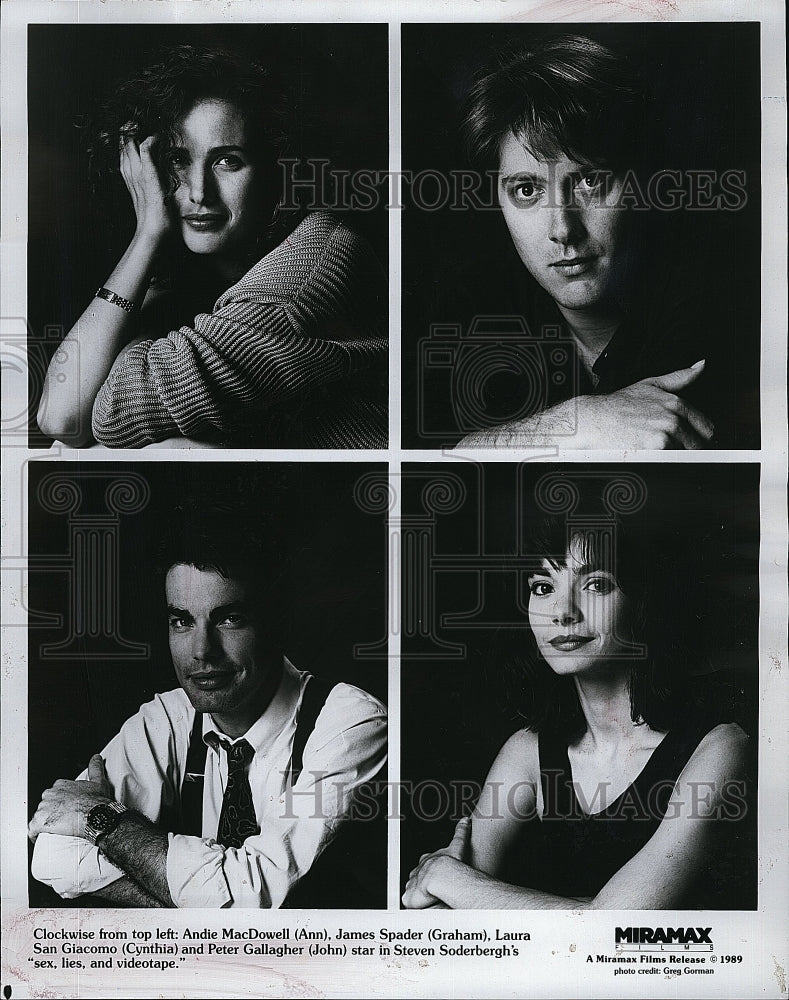 1989 Press Photo cast of Miramax Film&quot;Sex, Lies and Videotape&quot;.- Historic Images