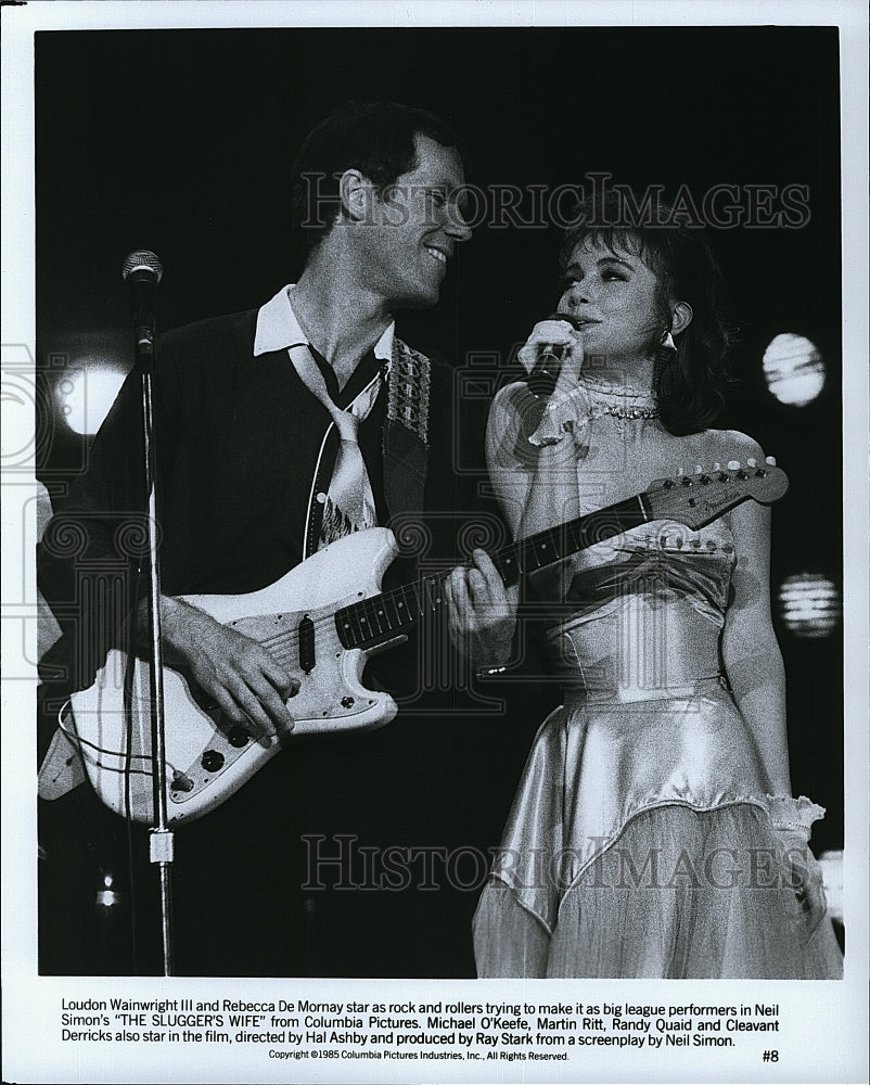 1985 Press Photo Loudon Wainwright III Actor Rebecca DeMornay Slugger&#39;s Wife- Historic Images