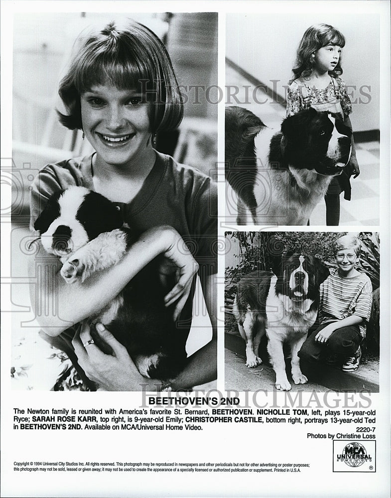 1994 Press Photo Beethoven&#39;s 2nd Movie Nicholle Tom Actress Sarah Rose Karr- Historic Images