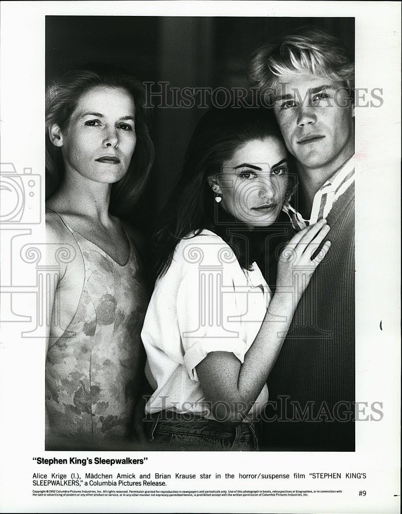 1992 Press Photo Alice Krige, Madchen Amick &amp; Brian Krause of &quot;Sleepwalkers&quot;- Historic Images