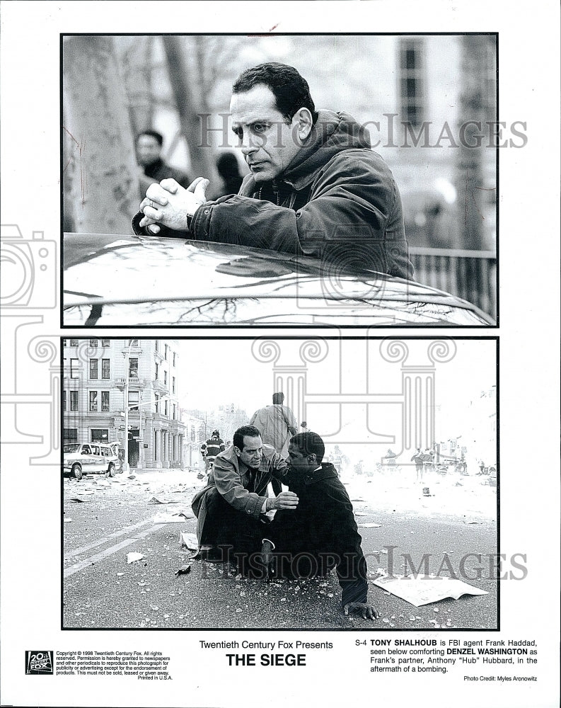 1998 Press Photo Tony Shalhoub Actor Denzel Washington The Siege Action Movie- Historic Images