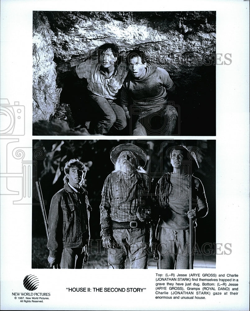 1987 Press Photo Jonathan Stark and Arye Gross in &quot;House II: The Second Story&quot;- Historic Images