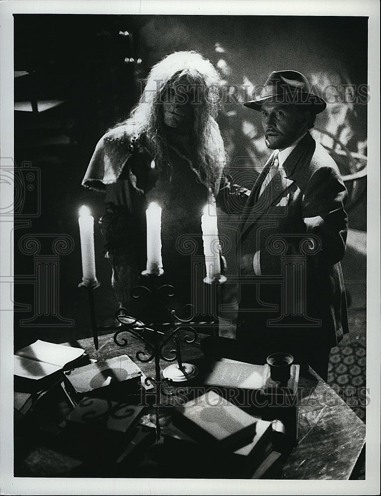 1988 Press Photo &quot;Beauty &amp; the Beast&quot; starring Ron Pearlman. Roy Dotrice- Historic Images