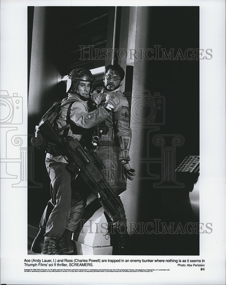 1995 Press Photo Andy Lauer, Charles Powell &quot;Screamers&quot;- Historic Images