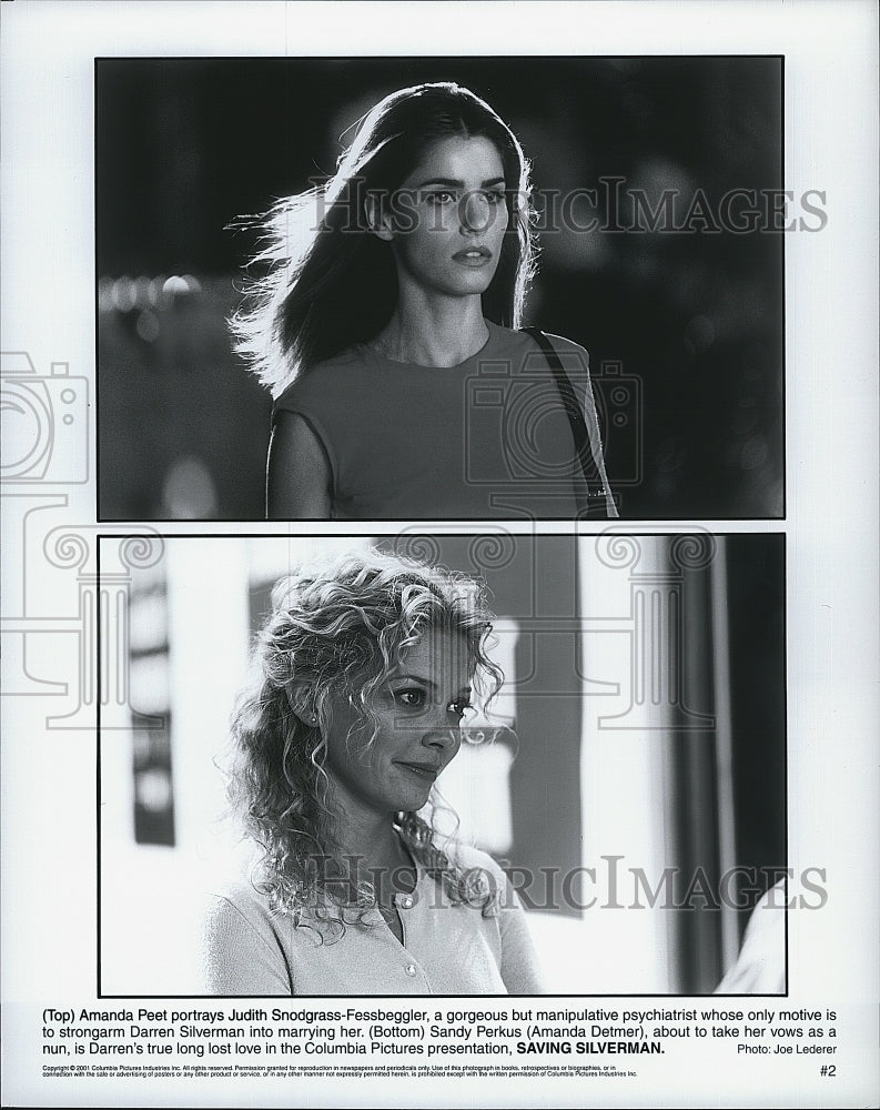 2001 Press Photo Amanda Peet &amp; Amanda Detmer star in &quot;Saving Silverman&quot; - Historic Images