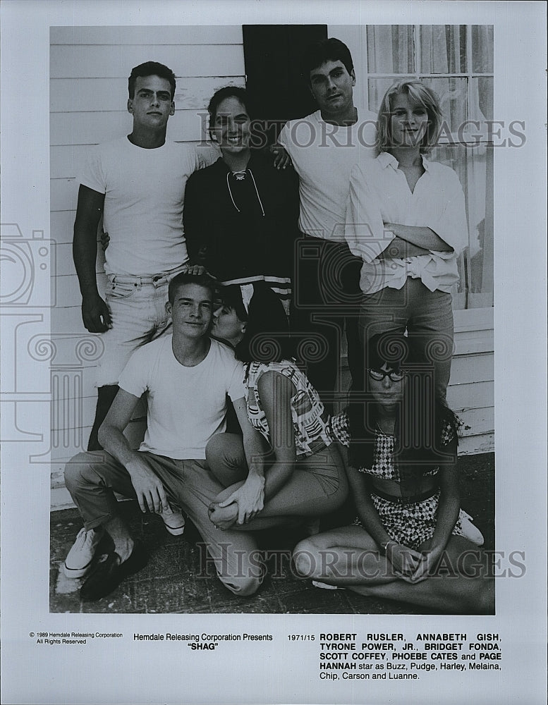 1989 Press Photo Cast of the Comedy film &quot;Shag&quot;,with Bridget Fonda.- Historic Images