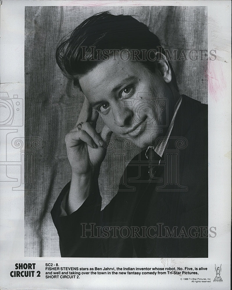 1988 Press Photo Fisher Stevens American Actor Short Circut 2 Movie Film Sci-Fi- Historic Images