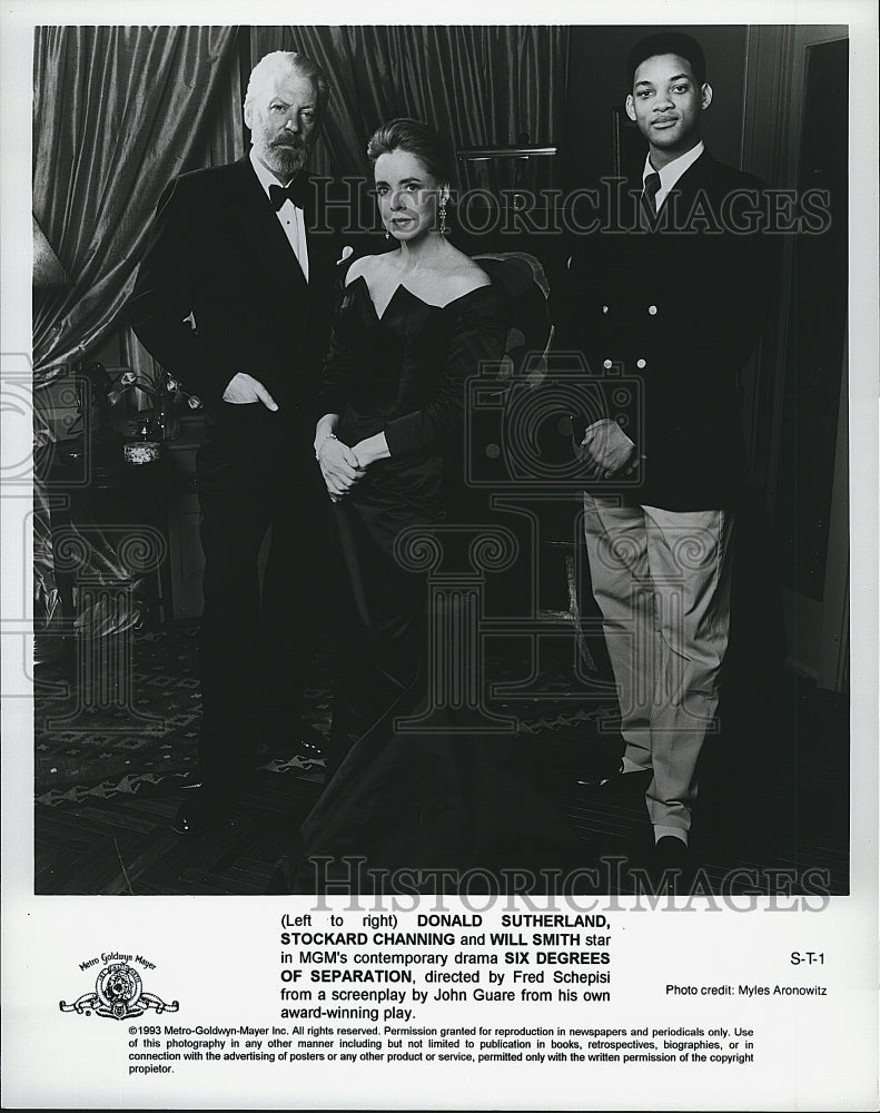 1993 Press Photo Donald Sutherland Stockard Channing Will Smith Six Degrees Film- Historic Images