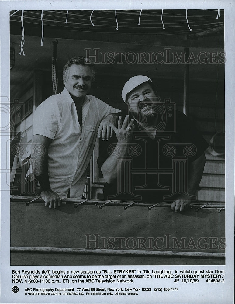 1989 Press Photo Burt Reynolds and Dom DeLuise in &quot;B.L. Stryker&quot;- Historic Images