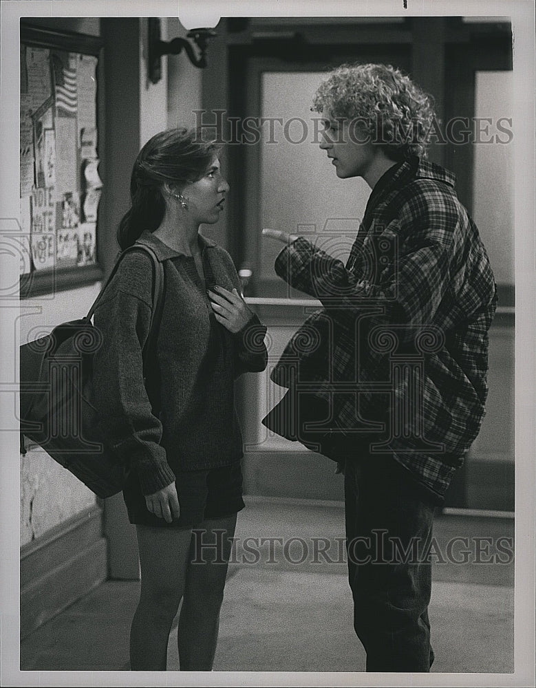 Press Photo Mayim Bialik Actress Debon Gummersall Actor Blossom Comedy TV Show- Historic Images