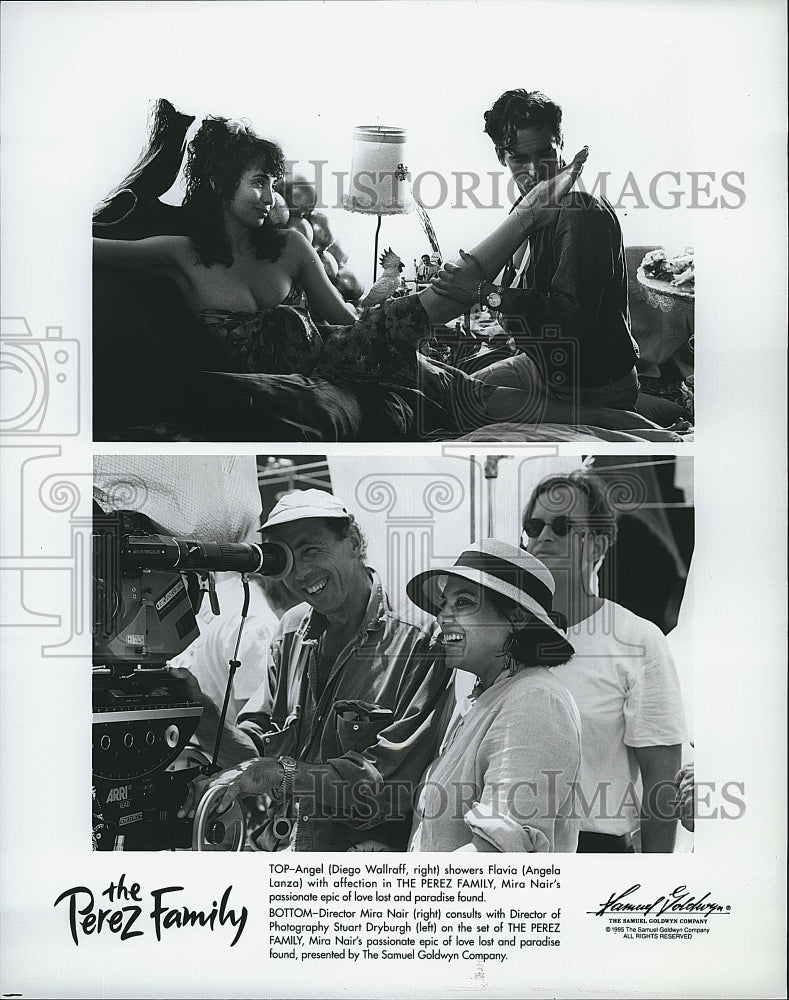 1995 Press Photo Diego Wallraff &amp; Angela Lanza with Director Mira Nair - Historic Images