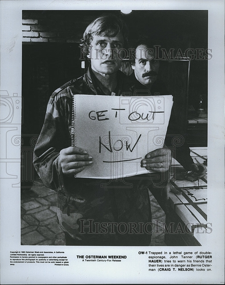 1983 Press Photo Rutger Hauer &amp; Craig T. Nelson star in &quot;The Osterman Weekend&quot;- Historic Images