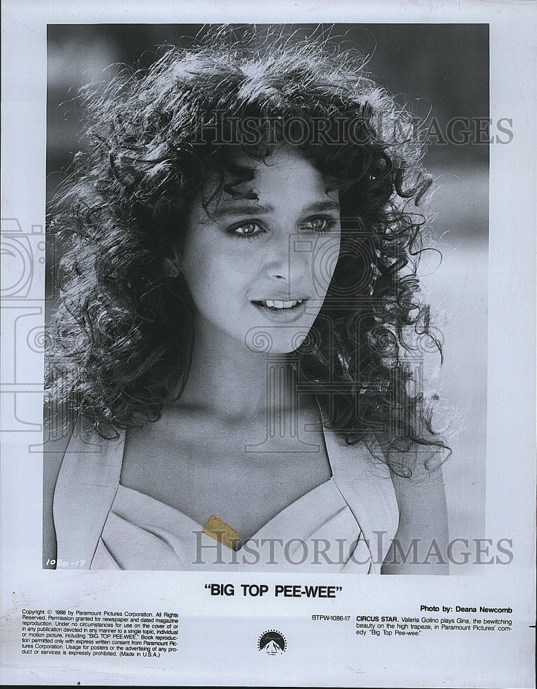 1988 Press Photo Valeria Golino Actress Portrays Gina Big Top Pee-Wee Movie Film- Historic Images