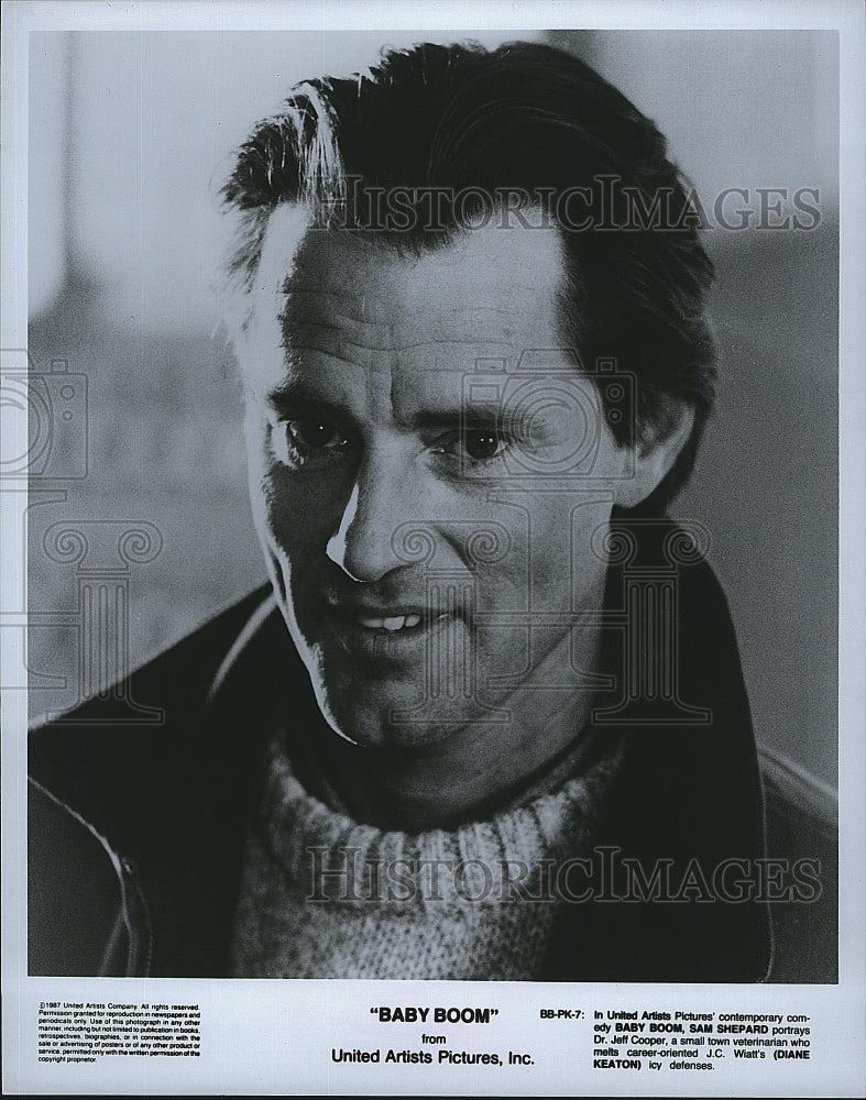 1987 Press Photo Sam Shepard American Actor Baby Boom Comedy Movie Film- Historic Images