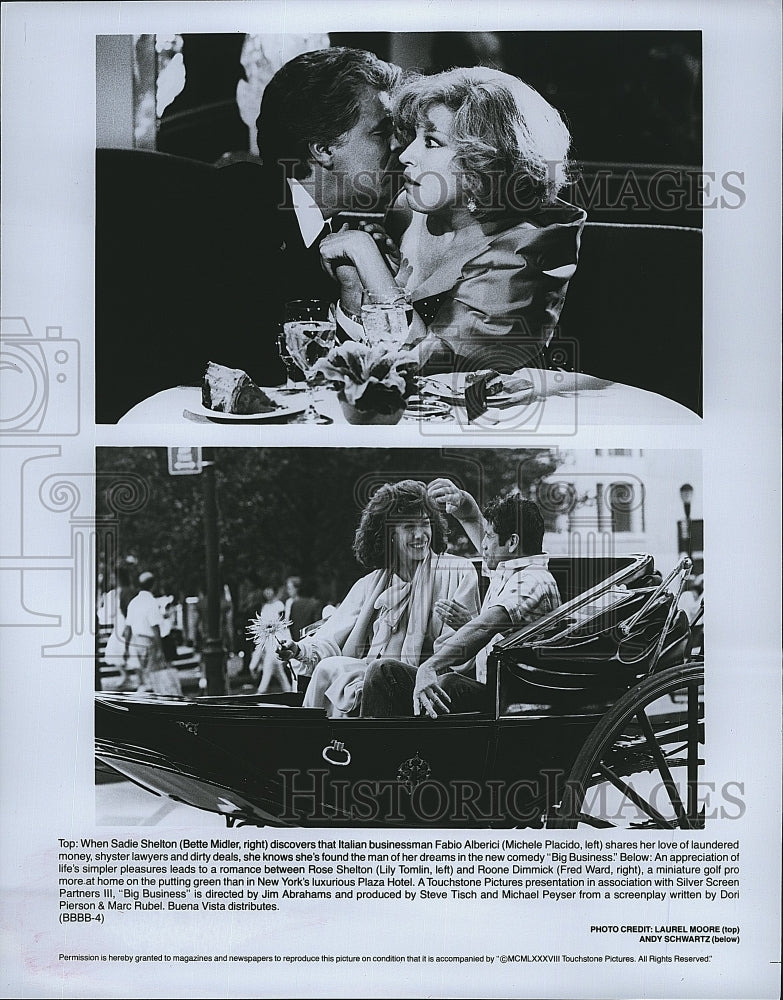 1988 Press Photo Bette Midler Actress Michele Placido Lily Tomlin Fred Ward- Historic Images