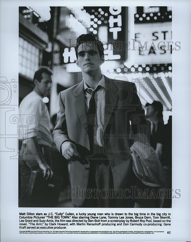 1986 Press Photo Matt Dillon American Actor The Big Town Drama Movie Film- Historic Images