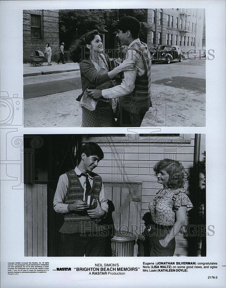 1986 Press Photo Jonathan Silverman and Lisa Waltz in &quot;Brighton Beach Memoirs&quot;- Historic Images