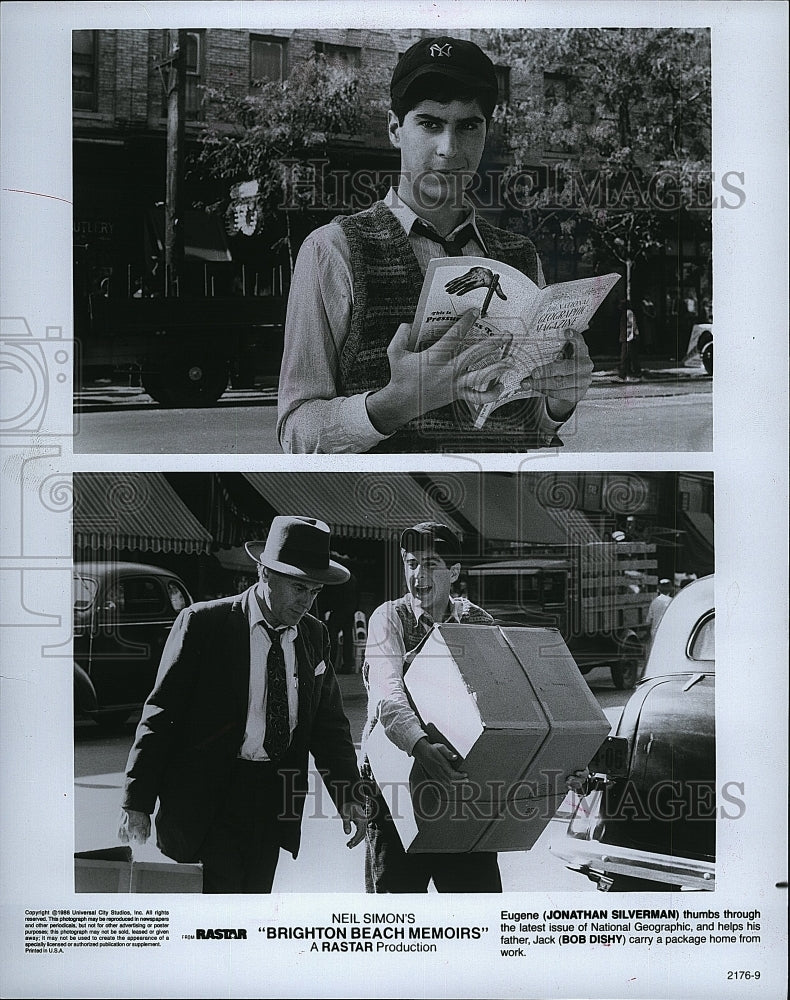 1988 Press Photo Jonathan Silverman and Bob Dishy in &quot;Brighton Beach Memoirs&quot;- Historic Images