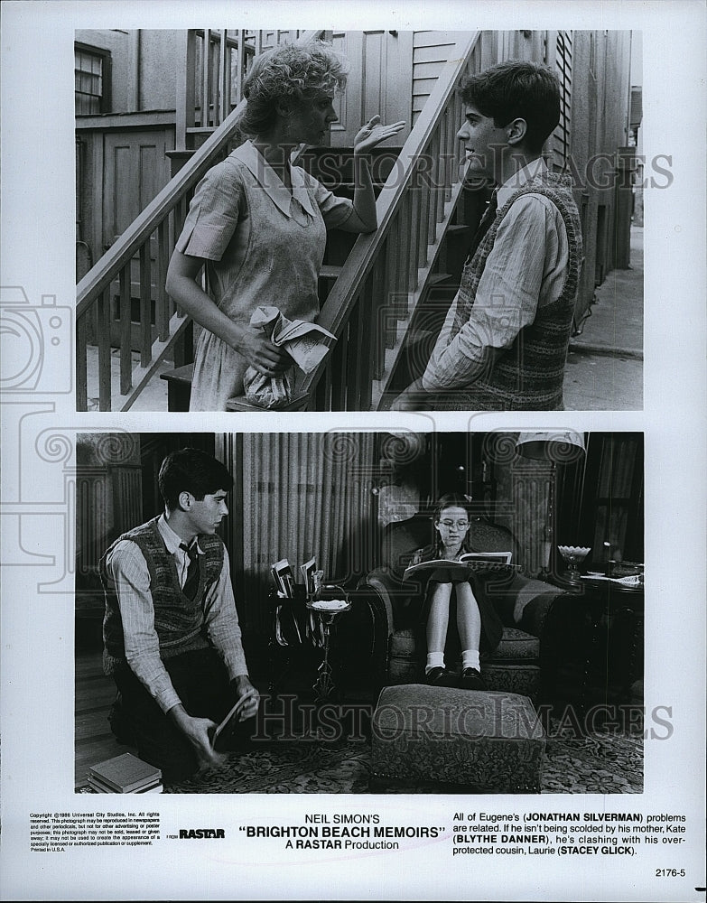 1988 Press Photo Blythe Danner and Stacey Glick in &quot;Brighton Beach Memoirs&quot;- Historic Images