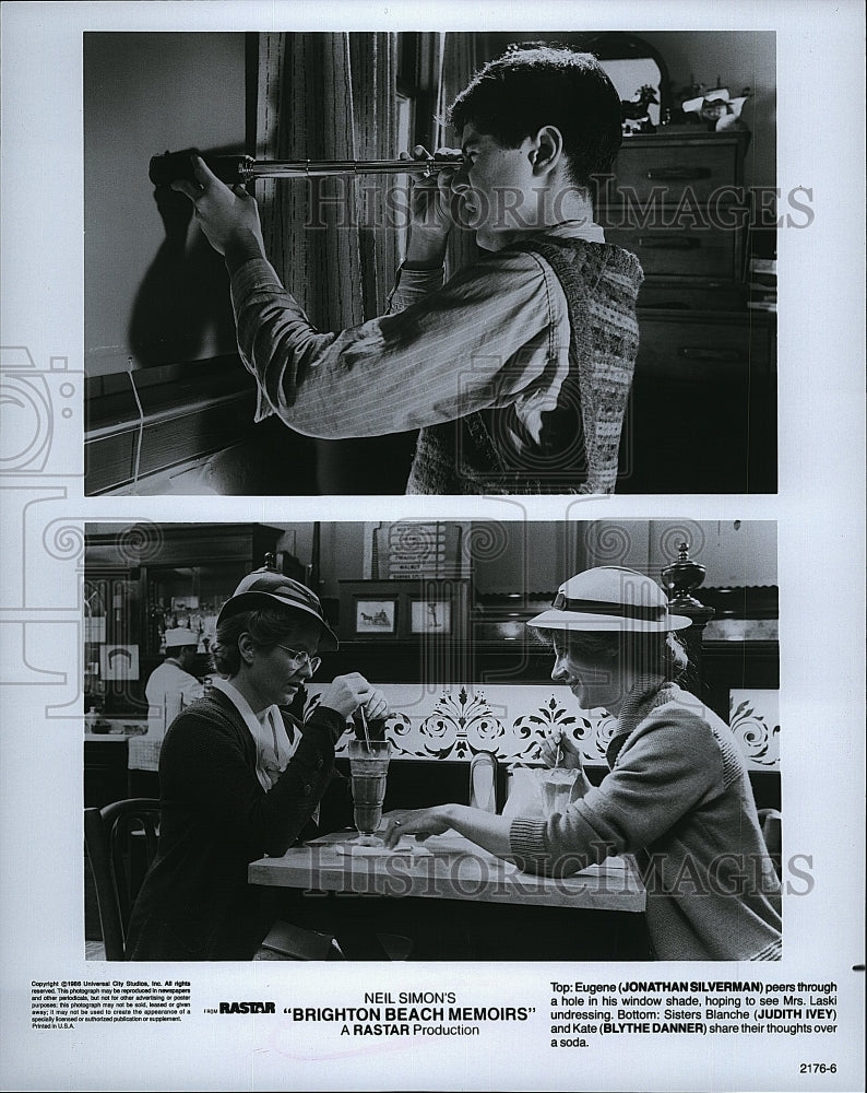 1986 Press Photo Jonathan Silverman and Judith Ivey in &quot;Brighton Beach Memoirs&quot;- Historic Images