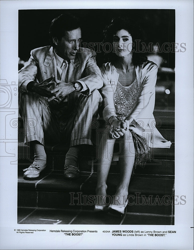 1988 Press Photo James Woods and Sean Young in &quot;The Boost&quot;.- Historic Images