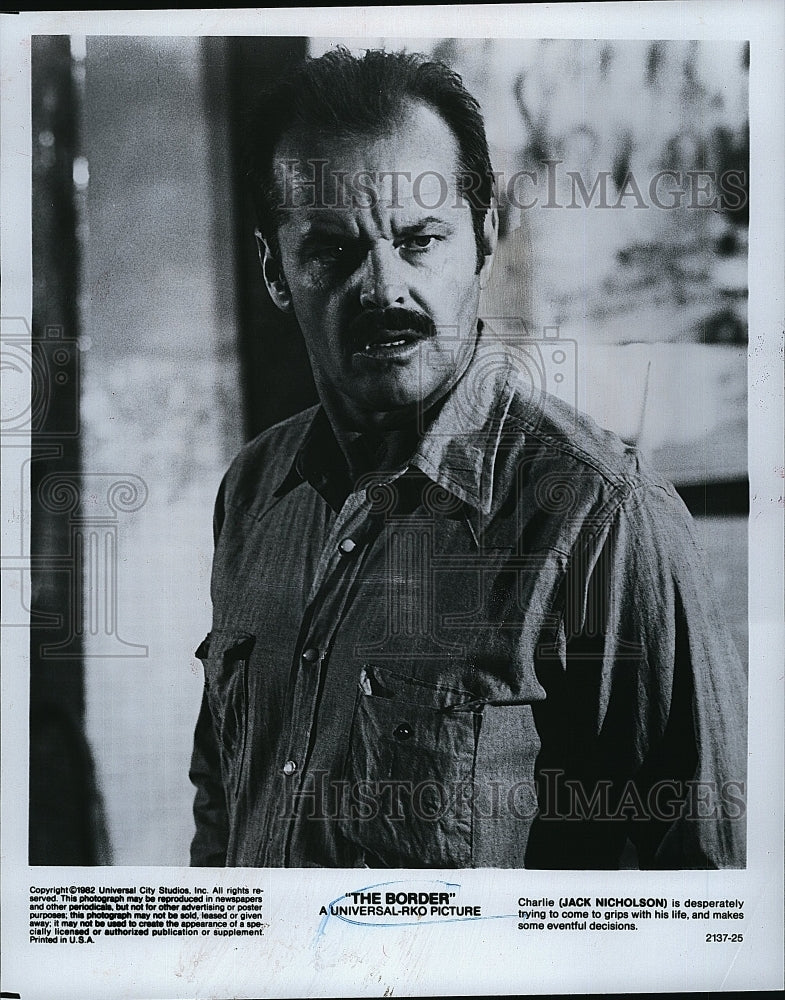 1982 Press Photo Jack Nicholson in &quot;The Border&quot;- Historic Images